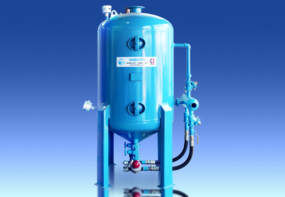 Máy phun hạt mài 2 béc - 1000L